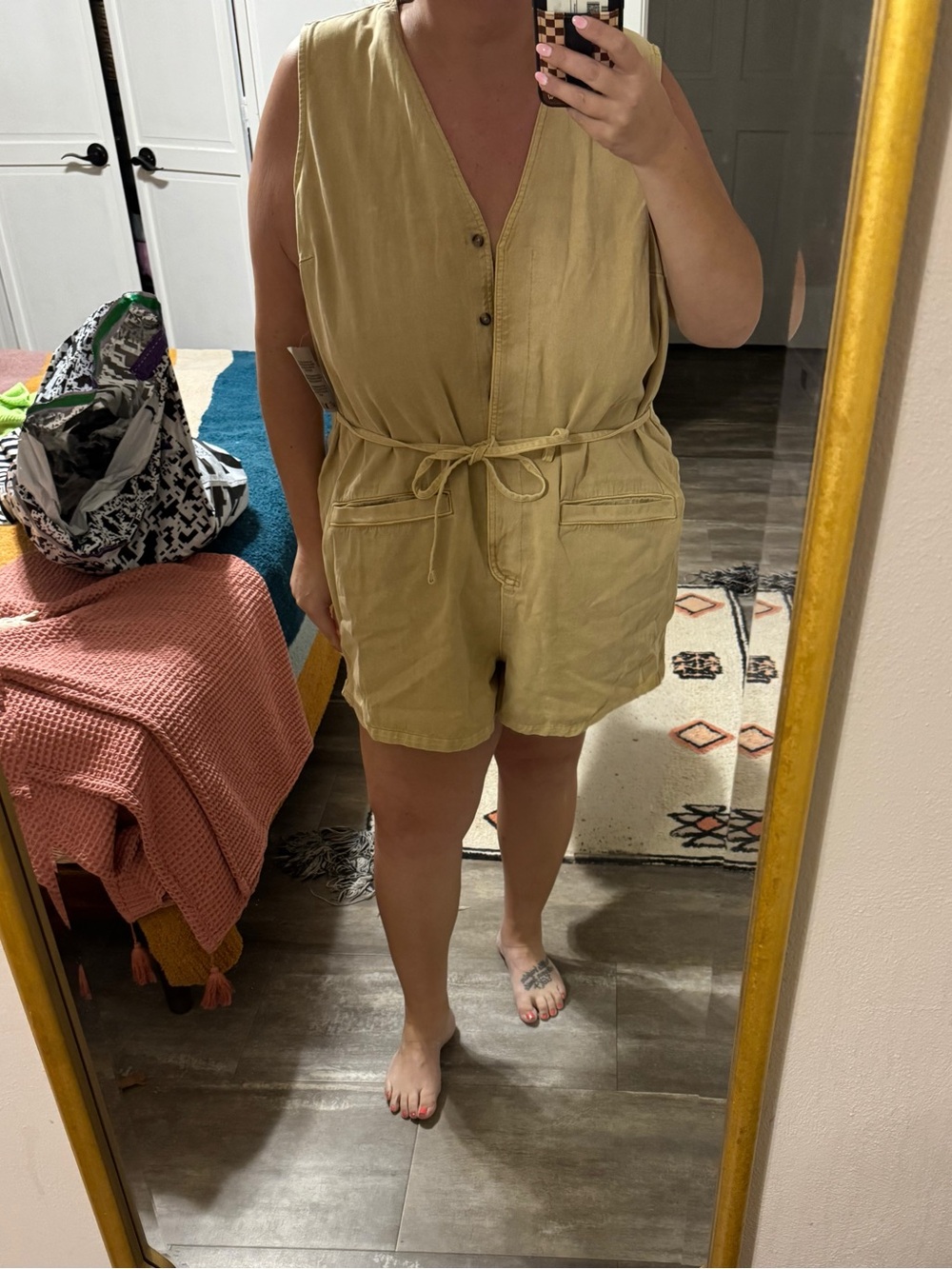 Madewell Beige Utility Romper